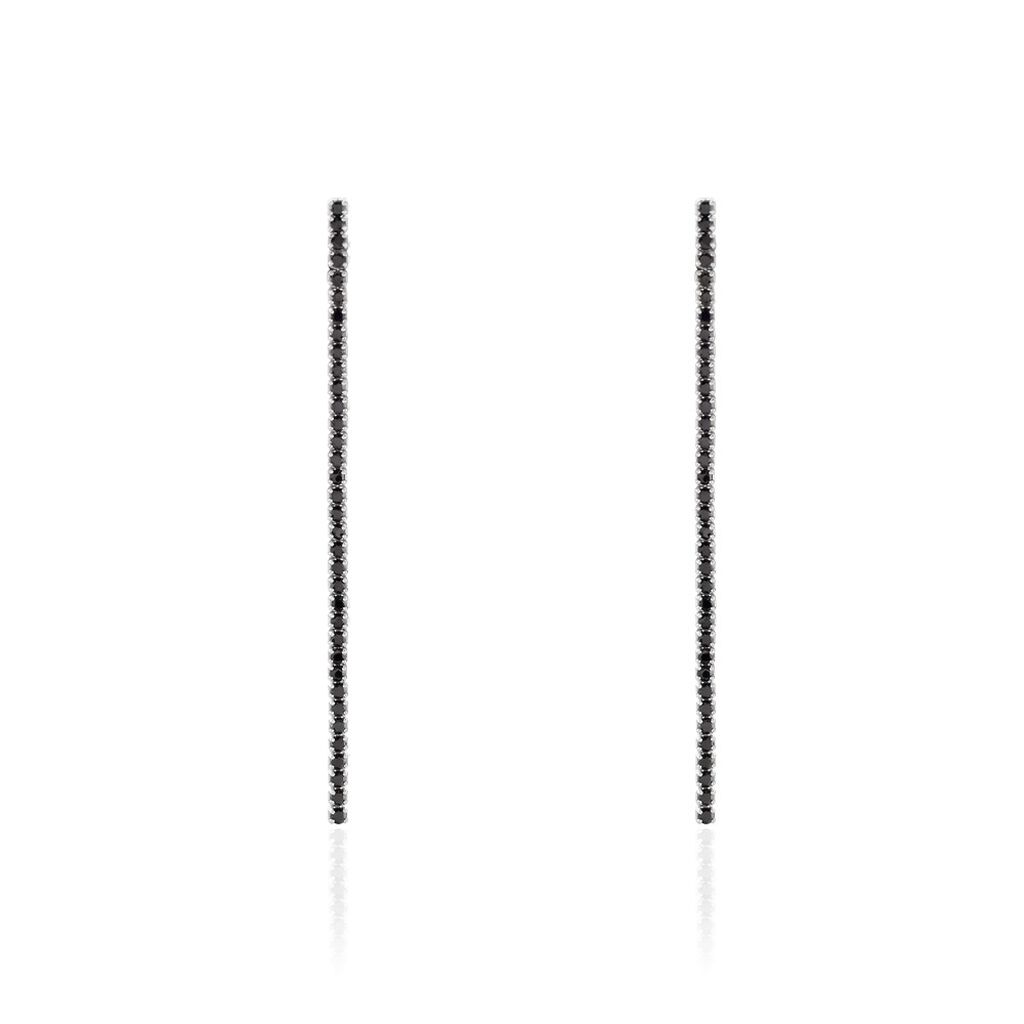 Boucles D'oreilles Pendantes Lou-anne Argent Blanc Oxyde Noir - Pendantes Femme | Marc Orian