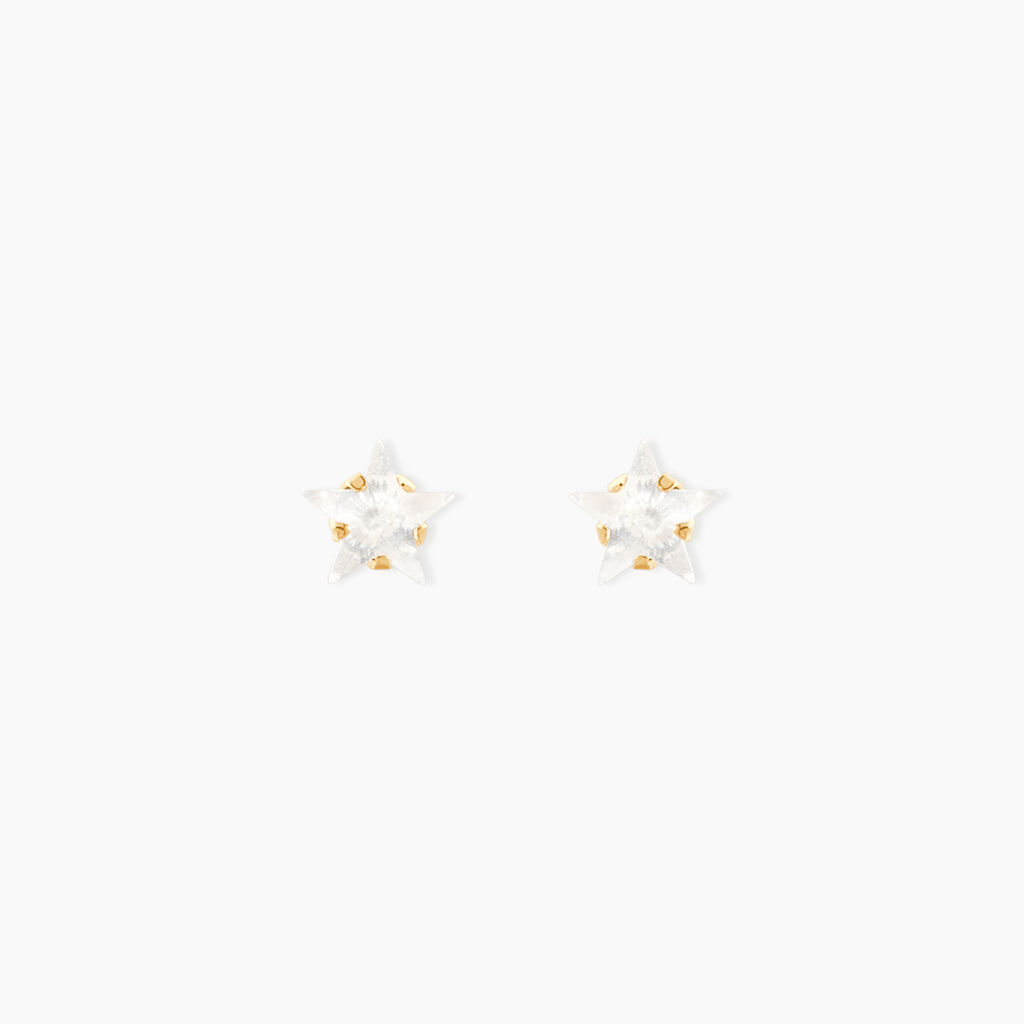 Boucles D'oreilles Puces Elais Etoile Or Jaune Oxyde De Zirconium - Puces Femme | Marc Orian
