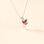 Collier Angie Or Blanc Diamant Et Rubis - Colliers avec pierres Femme | Marc Orian