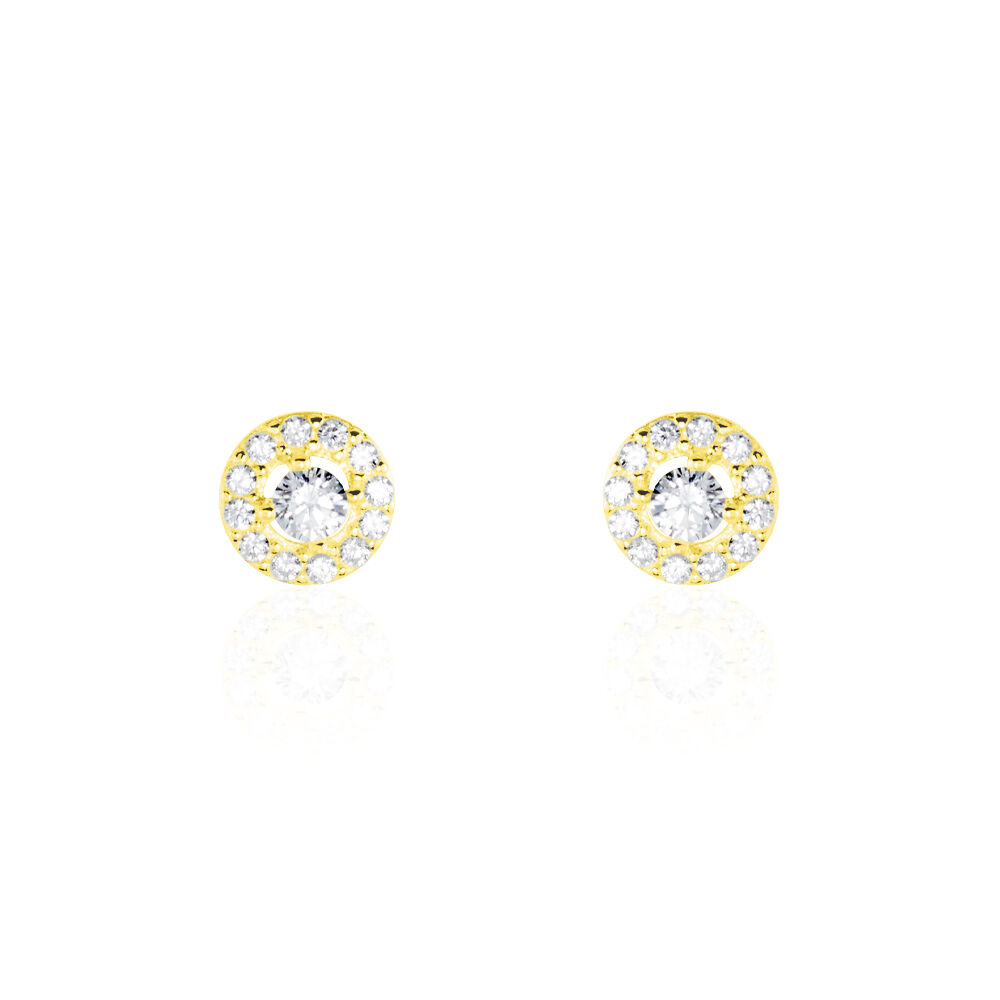 Boucles D'oreilles Puces Tahera Or Jaune Oxyde De Zirconium - Puces Femme | Marc Orian