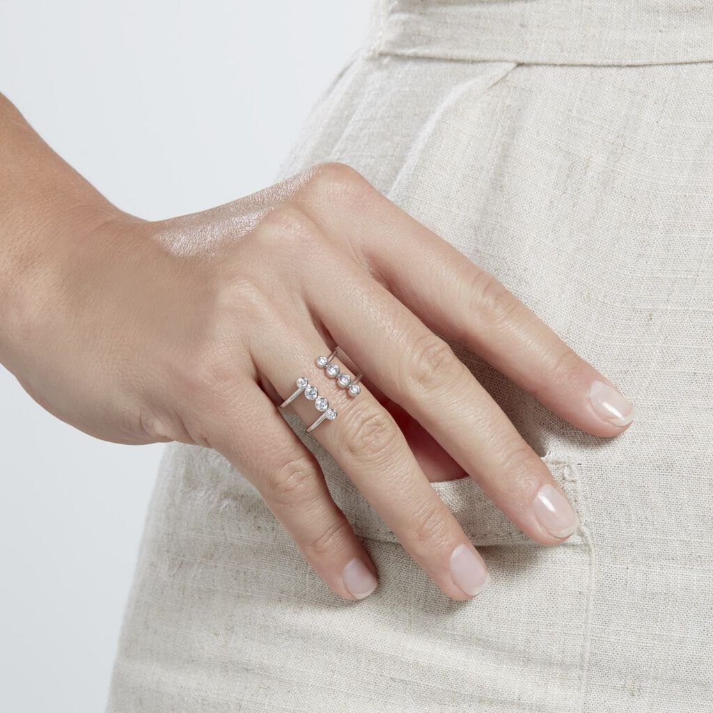 Bague Ajustable Janvier Argent Oxydes De Zirconium - Bague fantaisie Femme | Marc Orian
