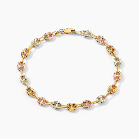 Bracelet Dami Maille Grain De Caf&eacute; Or Tricolore - Bracelets mailles Homme | Marc Orian