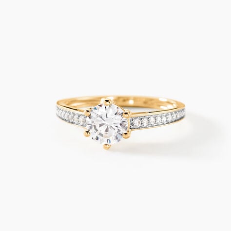 Bague Solitaire Or Jaune Telesphore Oxyde De Zirconium - Solitaires Femme | Marc Orian