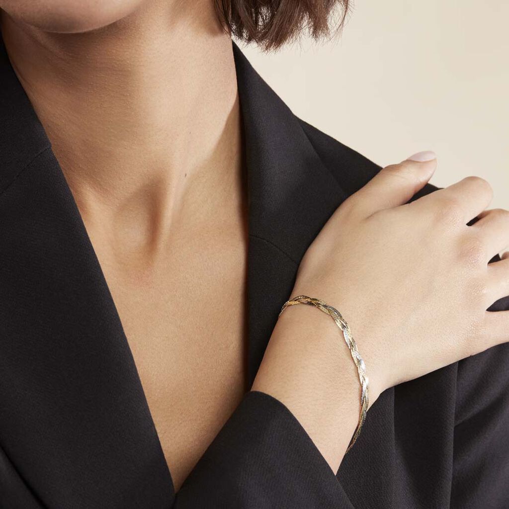 Bracelet Elae Argent Bicolore - Bracelets mailles Femme | Marc Orian
