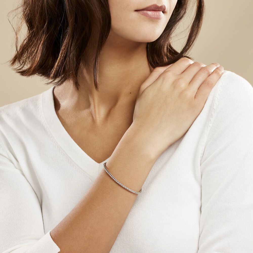 Bracelet Jany Maille Palmier Or Blanc - Bracelets mailles Femme | Marc Orian