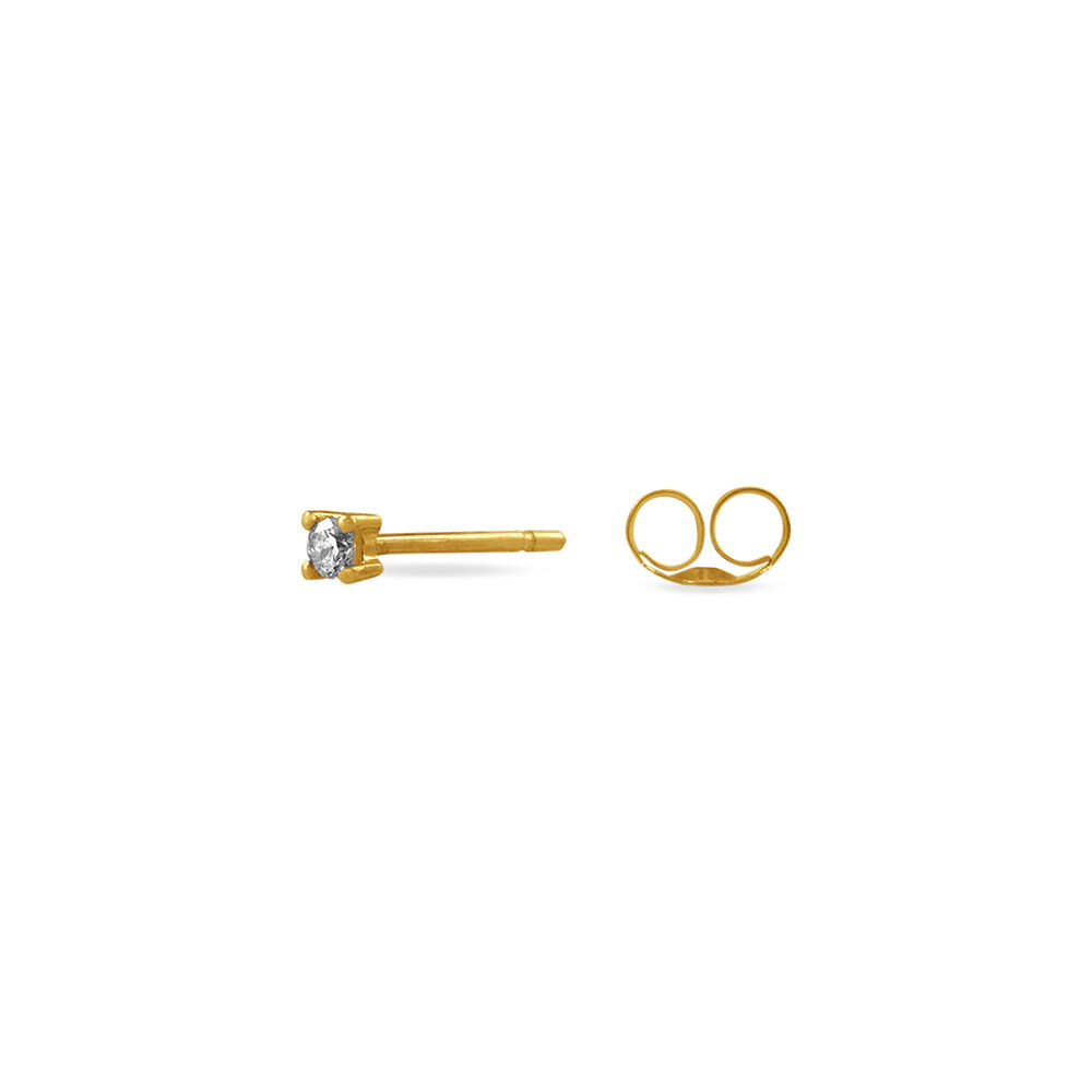 Boucles D'oreilles Puces Clavie Or Jaune Diamant - Puces Femme | Marc Orian