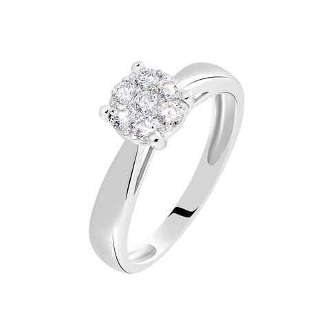 Bague Solitaire Charlene Or Blanc Diamant Synthetique - Parures de mariage Femme | Marc Orian