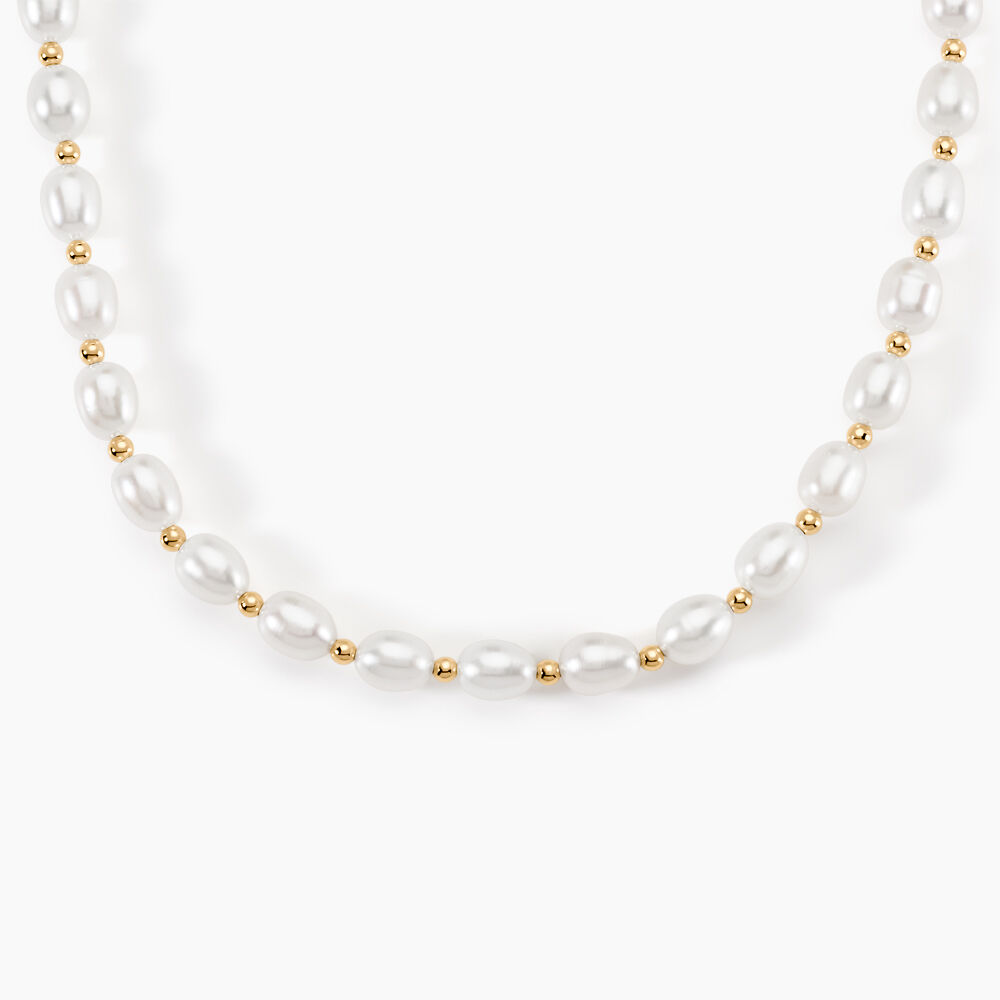 Collier Billes Or Jaune Perle De Culture - Colliers avec pierres Femme | Marc Orian