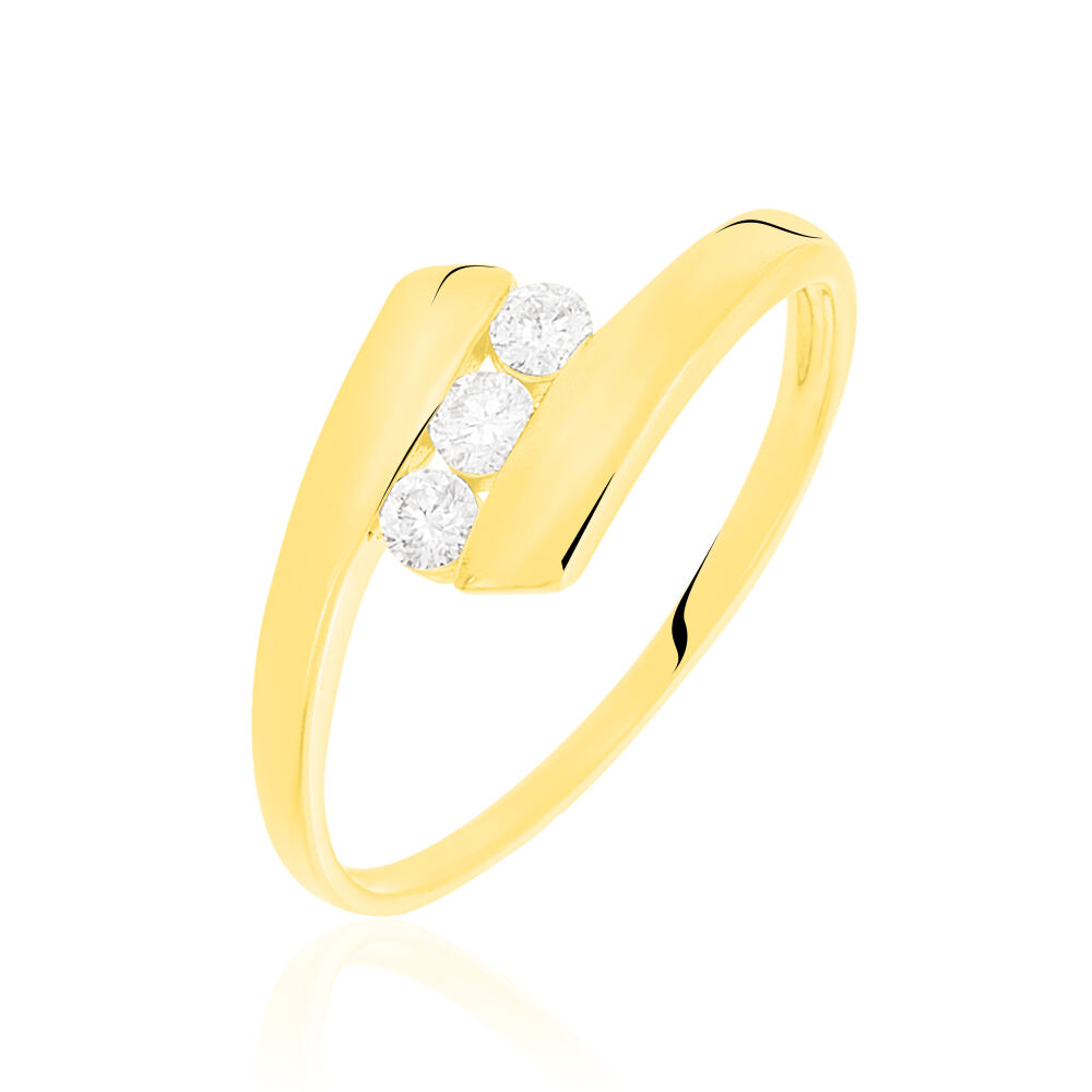 Bague trilogie diamant or jaune cheap