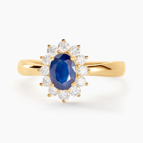 Bague Or Jaune Saphir Diamants - Solitaires Femme | Marc Orian