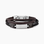 Bracelet Jourdan Thasos Cuir Noir Et Marron - Bracelets cuir Homme | Marc Orian