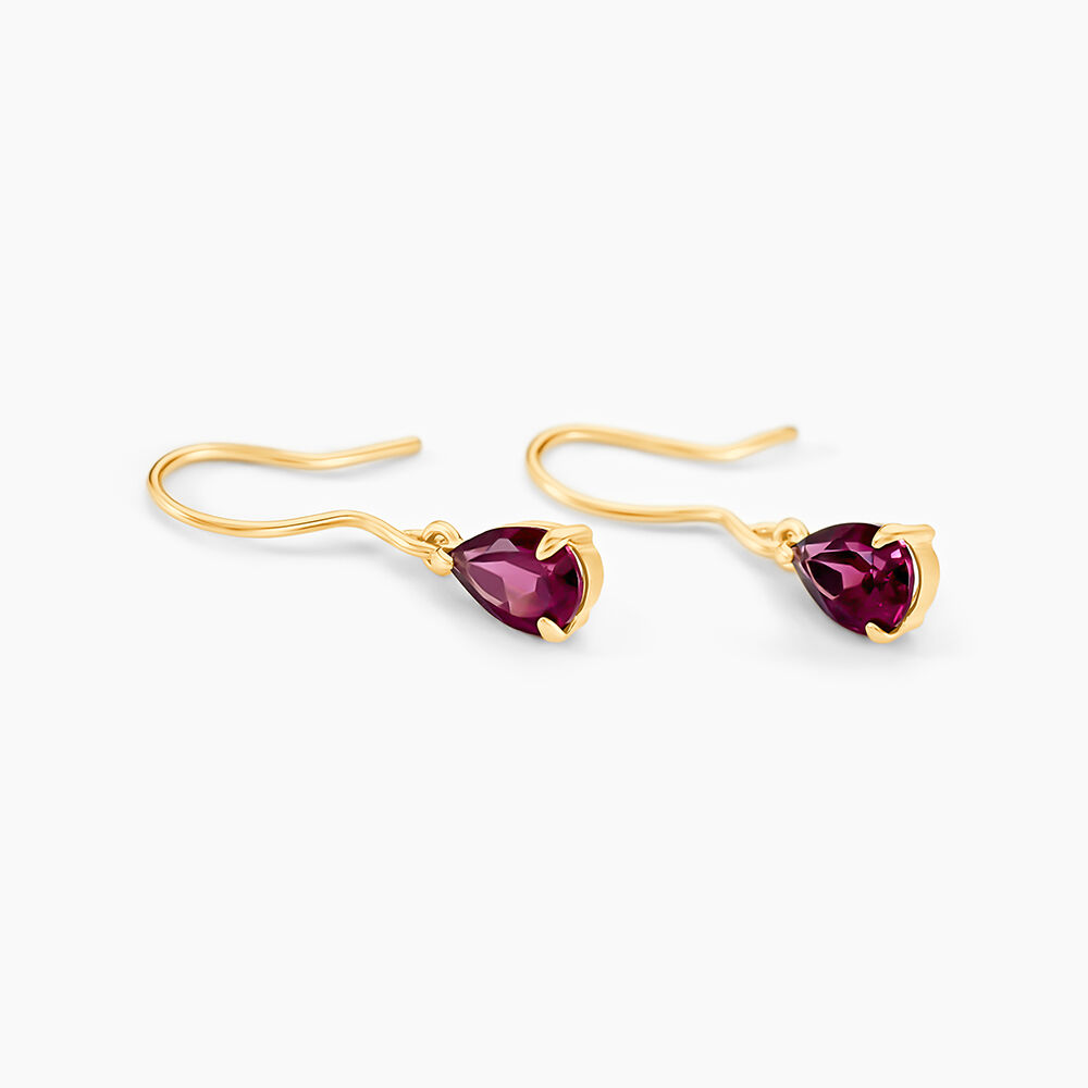 Boucles D'oreilles Puces Rhodolite Fever Or Jaune Rhodolite - Pendantes Femme | Marc Orian