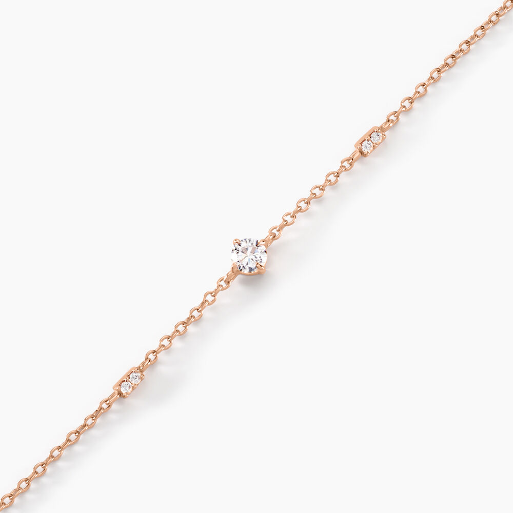 Bracelet Gemmie Argent Rose Oxyde De Zirconium - Bracelets chaînes Femme | Marc Orian