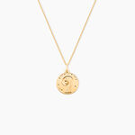 Pendentif Amber Vierge Rond Diamante Or Jaune - M&eacute;dailles et m&eacute;daillons Unisex | Marc Orian