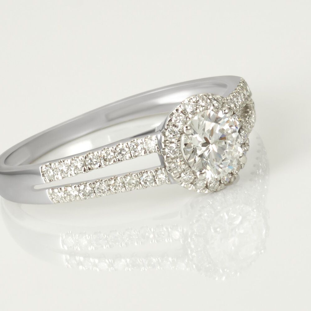 Bague Solitaire Accompagné Sosanna Or Blanc Diamant Synthétique - Solitaires Femme | Marc Orian