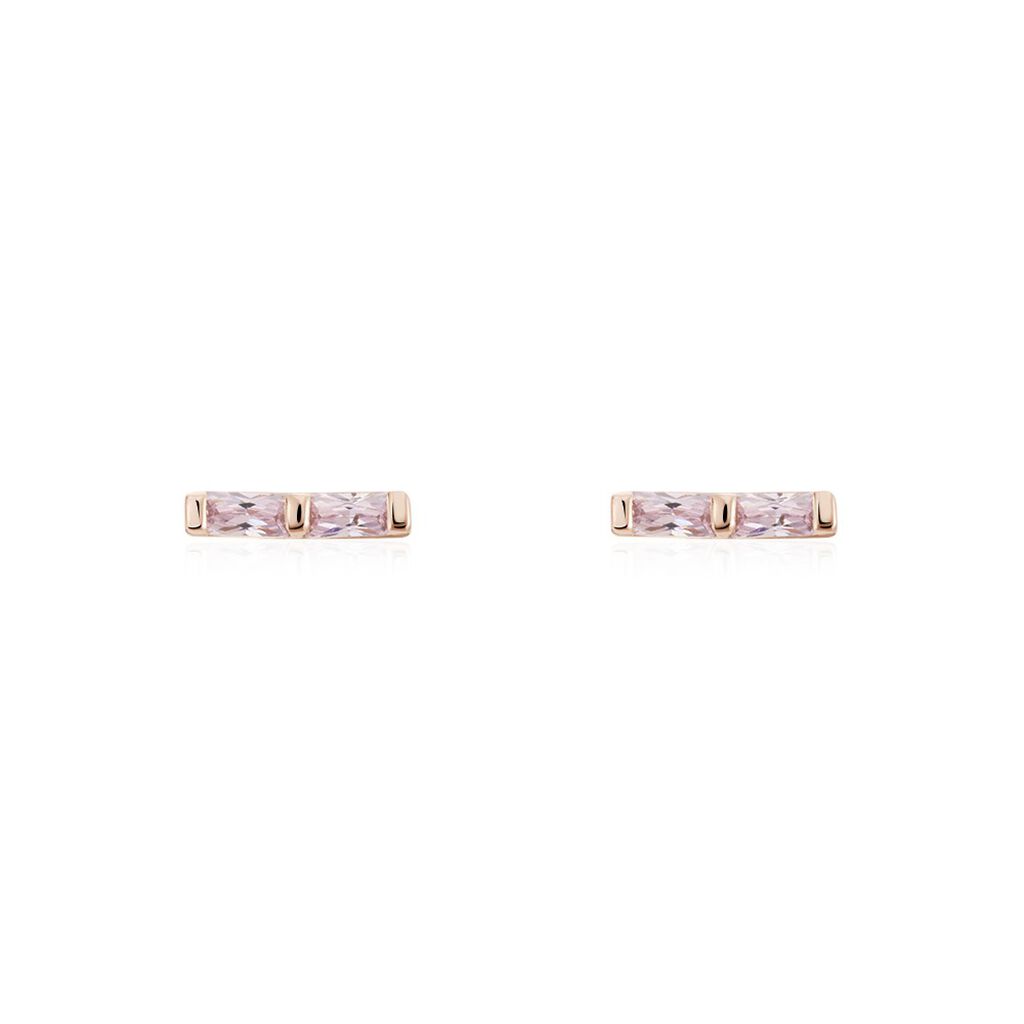 Boucles D'oreilles Puces Andrew Argent Rose Oxyde De Zirconium Rose - Puces Femme | Marc Orian