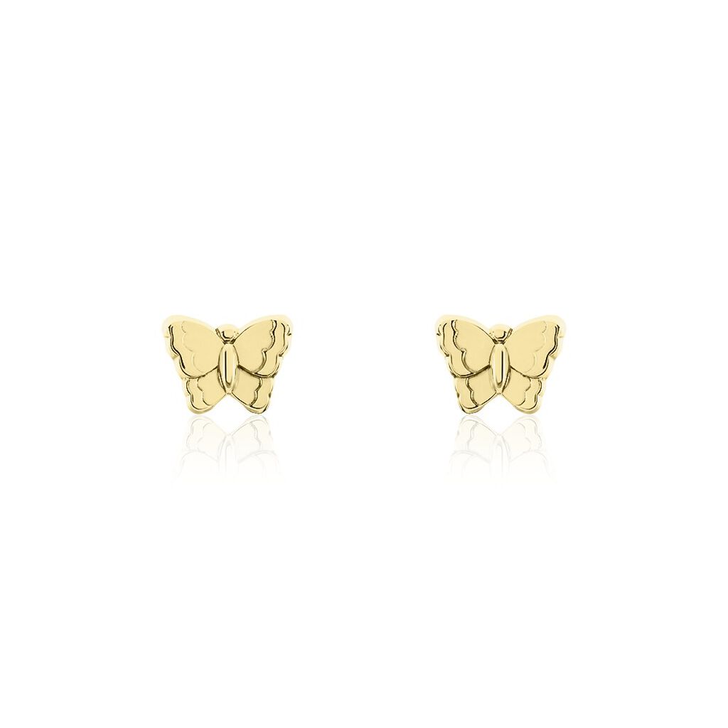 Boucles D'oreilles Puces Bartholomée Papillon Or Jaune - Clous d'oreilles Femme | Marc Orian