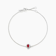 Bracelet Juliettina Or Blanc Rubis Et Diamant - Bracelets chaînes Femme | Marc Orian