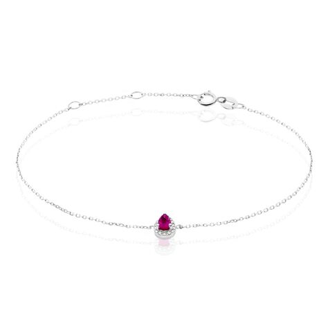 Bracelet Juliettina Or Blanc Rubis Et Diamant - Bracelets chaînes Femme | Marc Orian