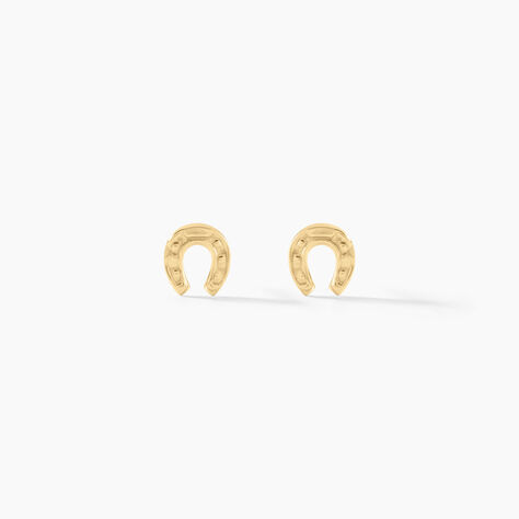Boucles D'oreilles Puces Freyia Cheval Or Jaune - Puces Femme | Marc Orian