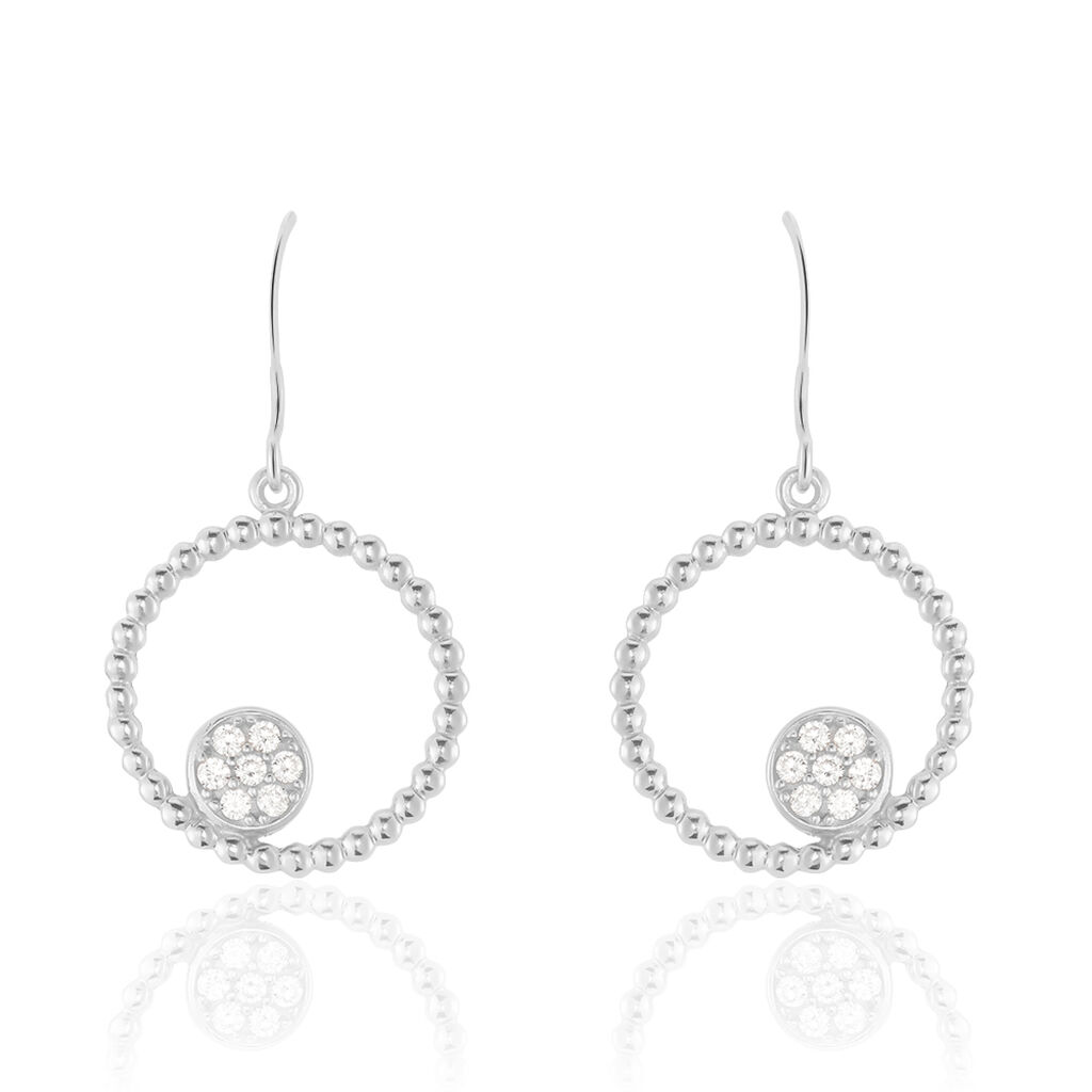 Boucles D'oreilles Pendantes Milano Argent Blanc Oxyde De Zirconium - Pendantes Femme | Marc Orian