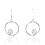 Boucles D'oreilles Pendantes Milano Argent Blanc Oxyde De Zirconium - Pendantes Femme | Marc Orian