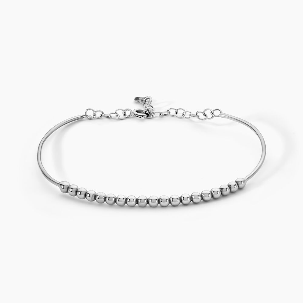 Bracelet Jonc Coralia Argent Blanc - Bracelets joncs Femme | Marc Orian