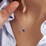 Collier Marie Or Blanc Saphir Diamant - Colliers avec pierres Femme | Marc Orian