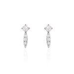 Boucles D'oreilles Puces Bormana Argent Blanc Oxyde De Zirconium - Puces Femme | Marc Orian