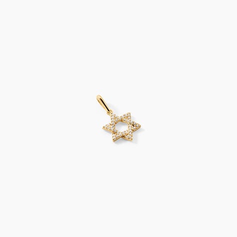 Pendentif Faye Argent Dor&eacute; A L'Or 750/1000 Oxyde De Zirconium - Bijoux fantaisie Femme | Marc Orian
