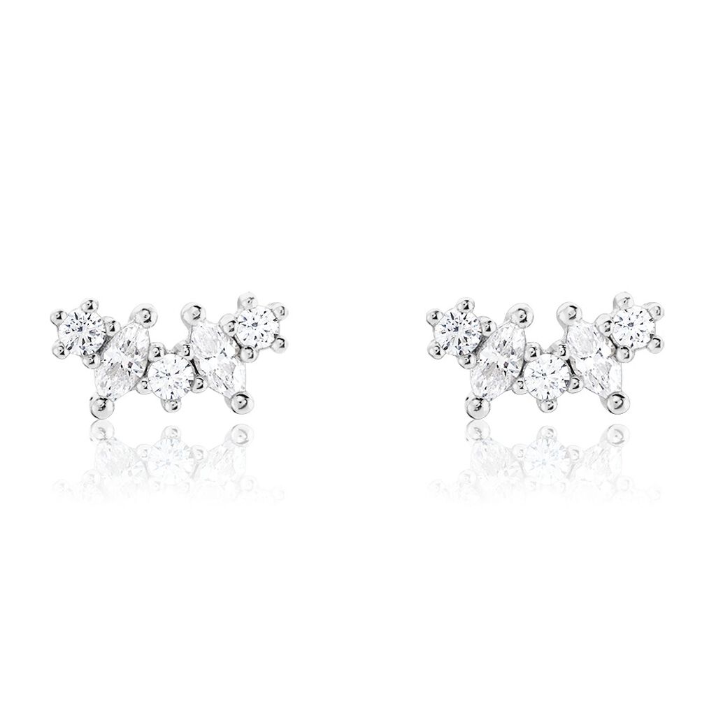 Boucles D'oreilles Puces Argent Eden Oxyde De Zirconium - Puces Femme | Marc Orian