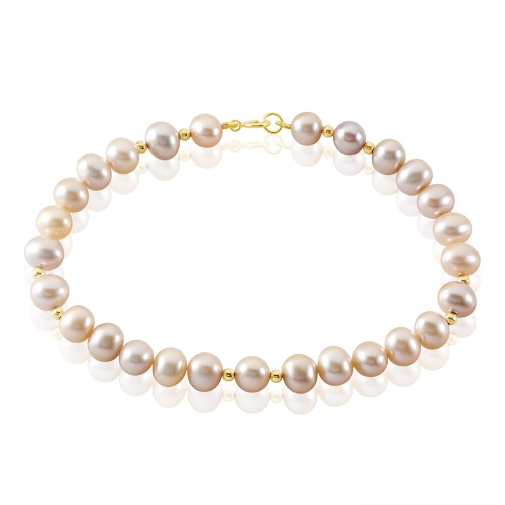 Bracelet Multicolore Or Jaune Perle De Culture - Bracelets chaînes Femme | Marc Orian