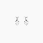 Boucles D'Oreilles Puces Lodie Argent Blanc Oxyde De Zirconium - Puces Femme | Marc Orian