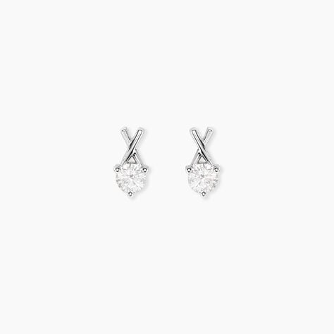 Boucles D'Oreilles Puces Lodie Argent Blanc Oxyde De Zirconium - Puces Femme | Marc Orian