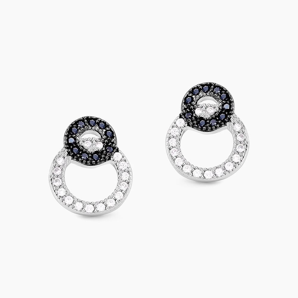 Boucles D'oreilles Puces Diana Argent Blanc Oxyde De Zirconium - Puces Femme | Marc Orian