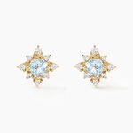 Boucles D'oreilles Puces Astrithr Or Jaune Topaze Oxyde De Zirconium - Puces Femme | Marc Orian