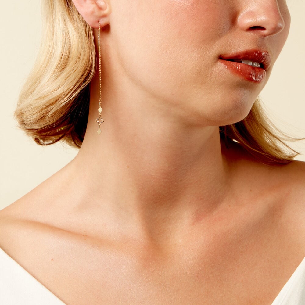 Boucles D'Oreilles Pendantes Khalilah Or Jaune - Pendantes Femme | Marc Orian