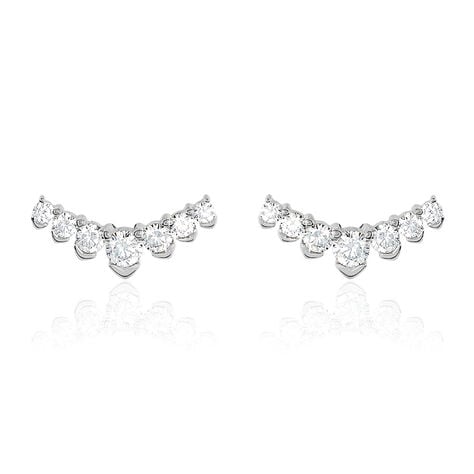 Boucles D'oreilles Puces Zuina Argent Blanc Oxyde De Zirconium - Puces Femme | Marc Orian
