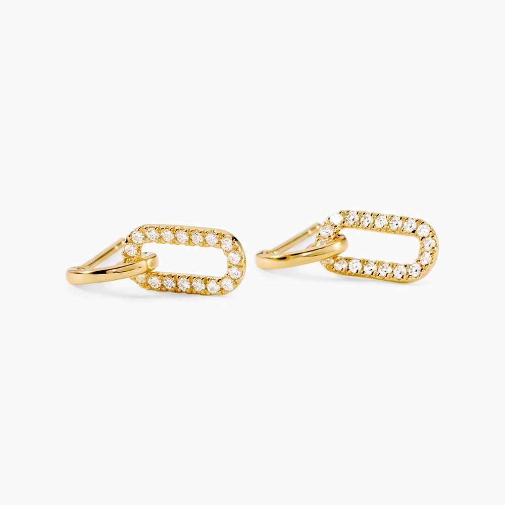 Boucles D'Oreilles Pendantes Esmene Argent Dor&eacute; A L'Or 750/1000 Oxyde De Zirconium - Pendantes Femme | Marc Orian