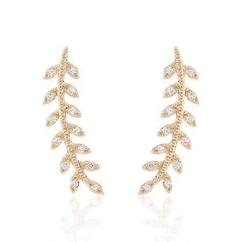 Boucles D'oreilles Grimpantes Fabrizia Plaqu&eacute; Or Jaune Oxyde - Piercings d'oreilles Femme | Marc Orian