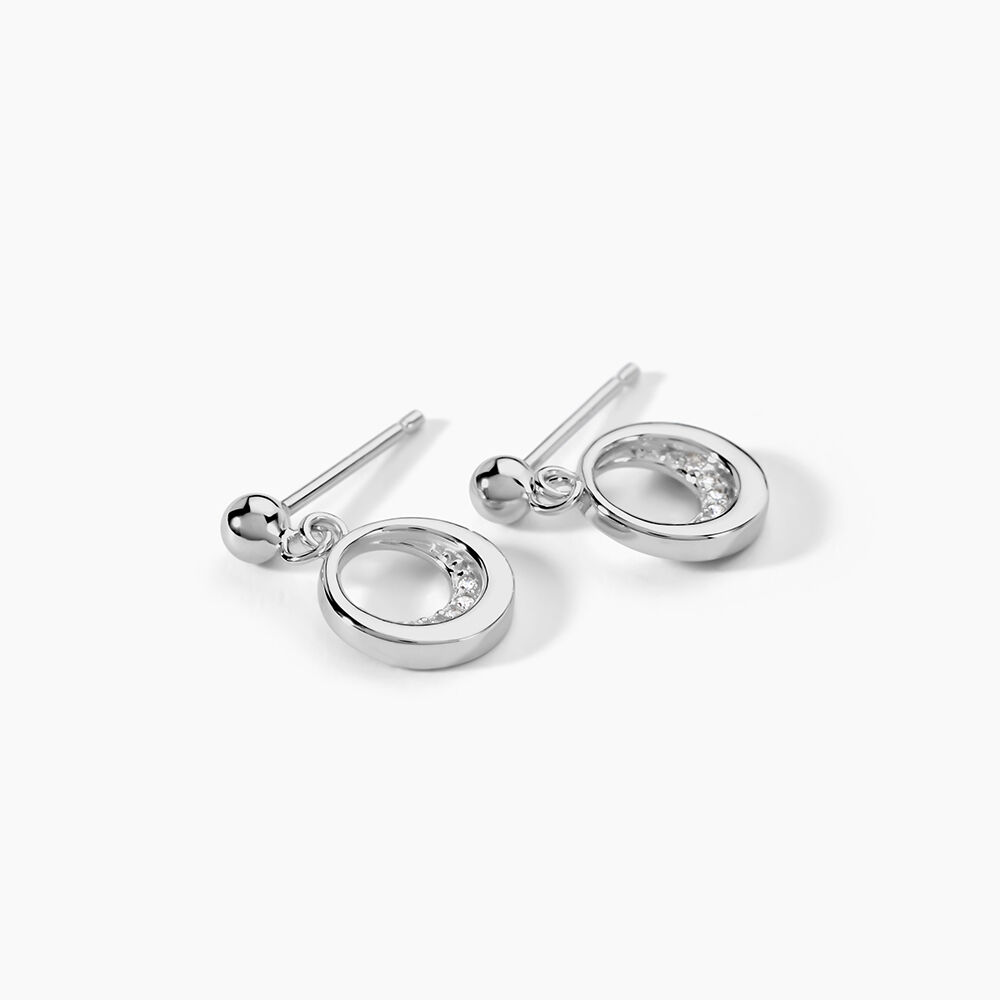 Boucles D'oreilles Pendantes Zita Argent Blanc Oxyde De Zirconium - Pendantes Femme | Marc Orian