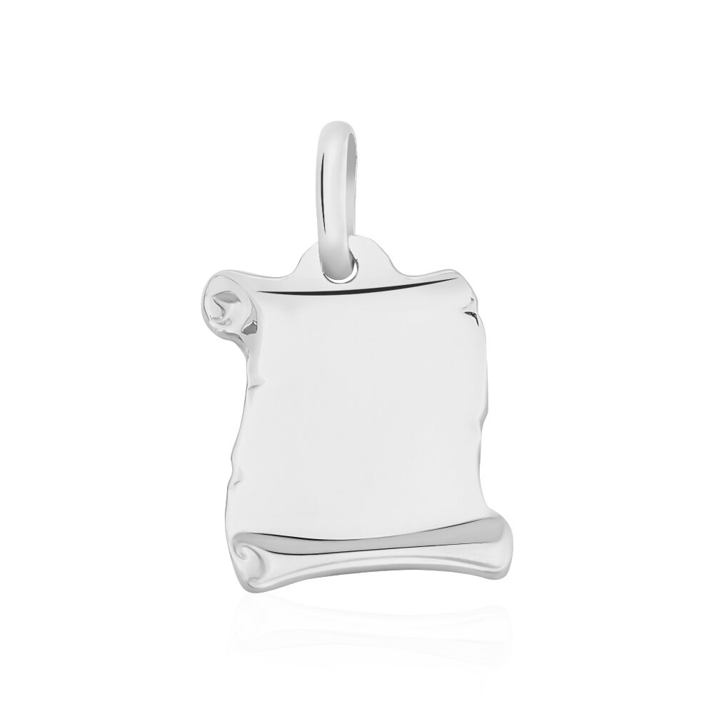 Pendentif Zodiaque Parchemin Argent Blanc - Bijoux personnalis&eacute;s Famille | Marc Orian