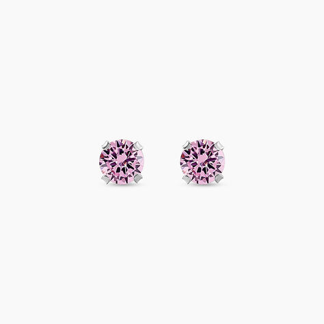 Boucles D'oreilles Puces Or Blanc Oxydes De Zirconium - Puces Femme | Marc Orian
