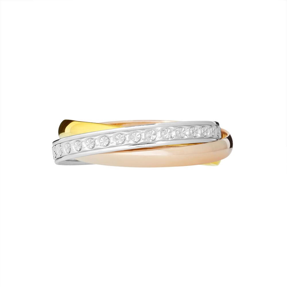 Alliance Entrelacee Diamantee Demi Jonc Classique Or Tricolore - Alliances personnalisées Femme | Marc Orian