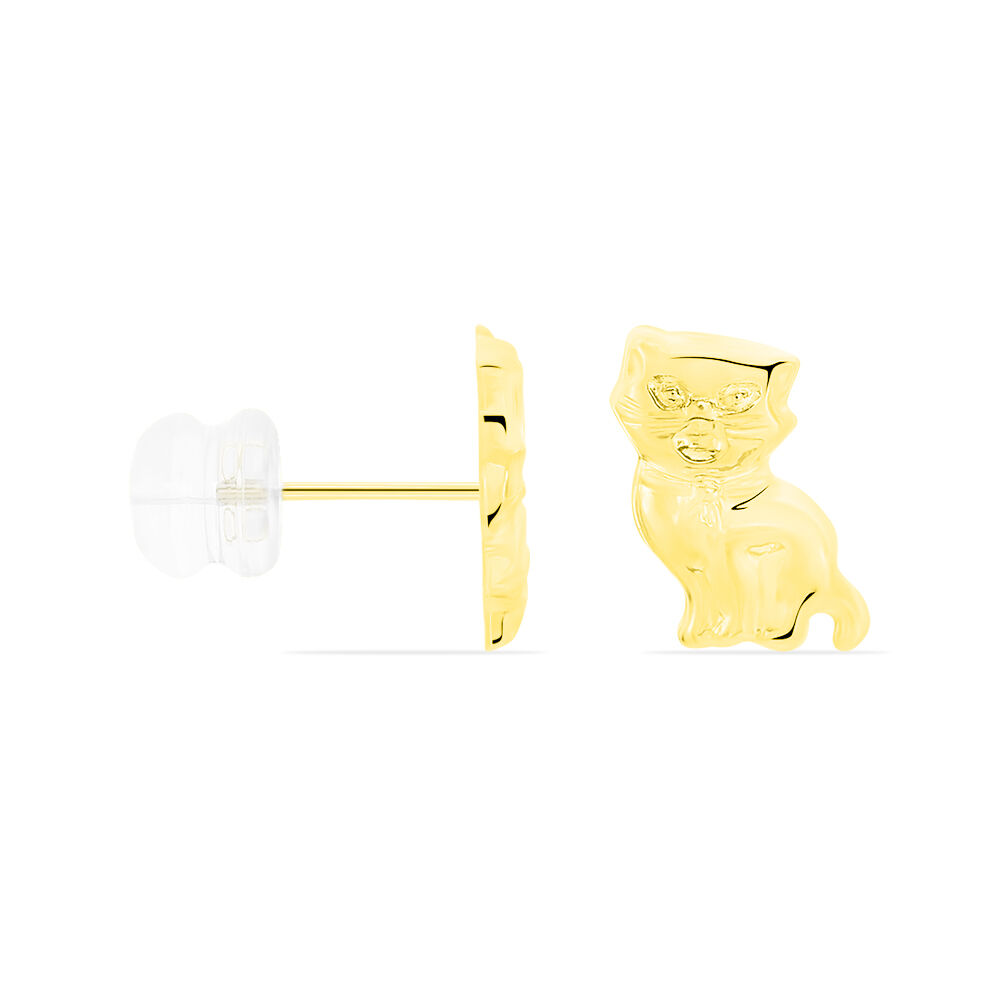 Boucles D'oreilles Puces Florenta Chat Or Jaune - Puces Enfant | Marc Orian