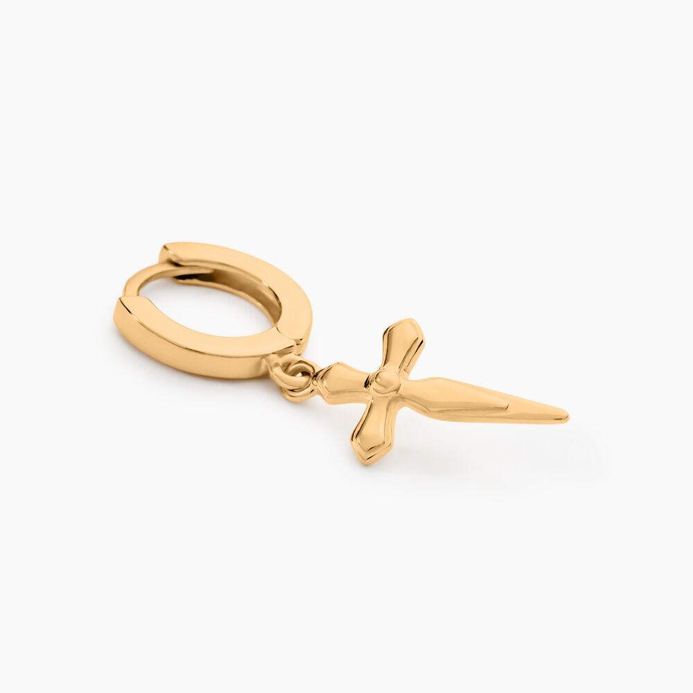 Cr&eacute;ole Unitaire Harvey Plaqu&eacute; Or Jaune - Piercings d'oreilles Homme | Marc Orian