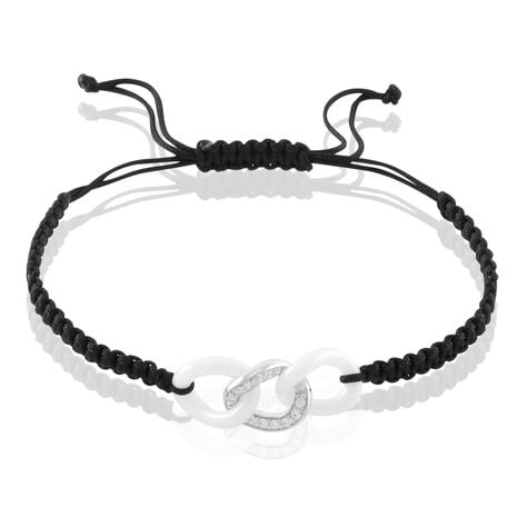 Bracelet Link Argent Blanc Oxyde De Zirconium Et C&eacute;ramique - Bracelets cordons Femme | Marc Orian