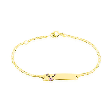 Bracelet Identité Euzebia Maille Chemin De Fer Or Jaune - Gourmettes Enfant | Marc Orian