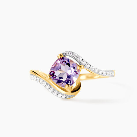 Bague Maria-serena Or Jaune Amethyste Et Oxyde De Zirconium - Bagues pierres fines Femme | Marc Orian