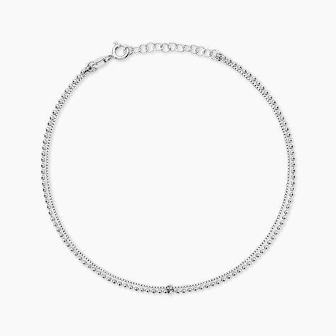 Cha&icirc;ne De Cheville Argent Blanc Steffert Oxydes De Zirconium - Chaines de cheville Femme | Marc Orian